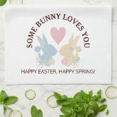 Kleurrijke paasbundels met hart theedoek (Gevouwen)