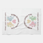 Kleurrijke paasbundels met hart theedoek (Horizontaal)