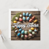 Kleurrijke paasei collage kaart (Voorkant / Achterkant in situ)