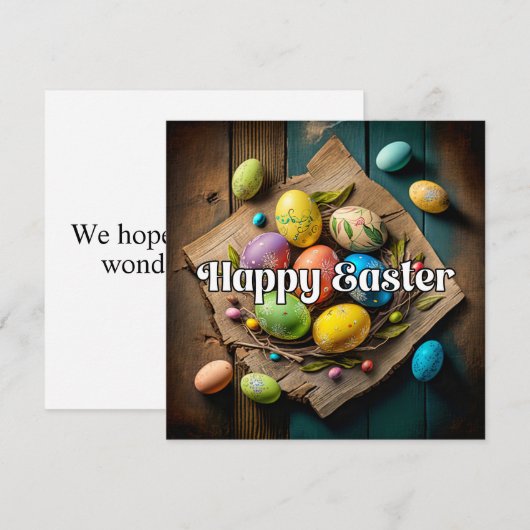  kleurrijke paasei collage kaart (Voorkant / Achterkant)