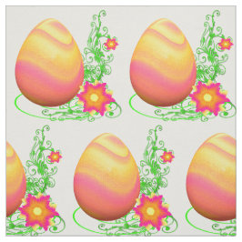 Kleurrijke Paasei en Bloemen 4.5" Stof