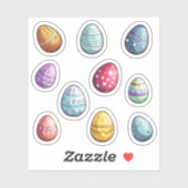 Kleurrijke paasei set sticker (Vel)