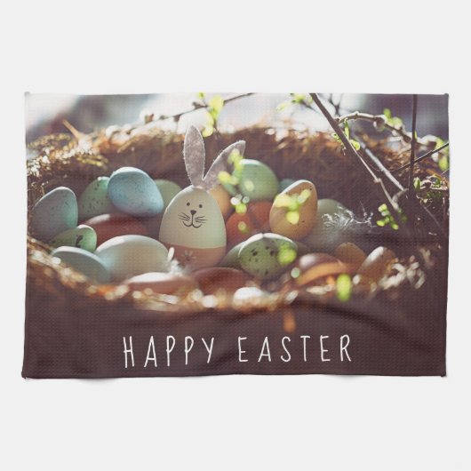 Kleurrijke paaseieren Afbeeldingen Paasdag Theedoek (Horizontaal)