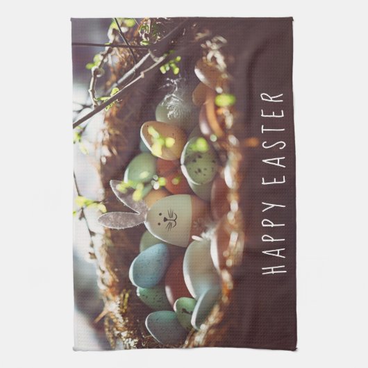 Kleurrijke paaseieren Afbeeldingen Paasdag Theedoek (Verticaal)