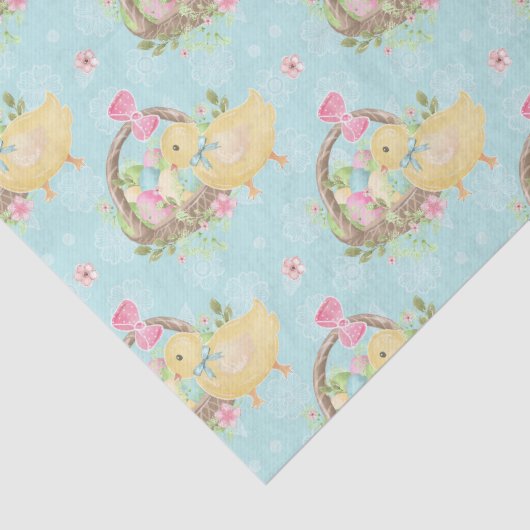 Kleurrijke paaseieren Baby Chicken Flowers Tissue Tissuepapier (Detail)