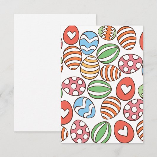 Kleurrijke paaseieren bedankkaart (Voorkant / Achterkant)