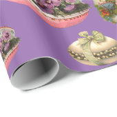 KLEURRIJKE PAASEIEREN, BLOEMEN, WITTE DUIVEN IN HE CADEAUPAPIER (Rol Hoek)