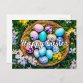 kleurrijke paaseieren briefkaart (Voorkant / Achterkant)