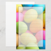 Kleurrijke paaseieren briefpapier (Voorkant / Achterkant)