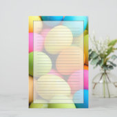 Kleurrijke paaseieren briefpapier (Staand voorkant)