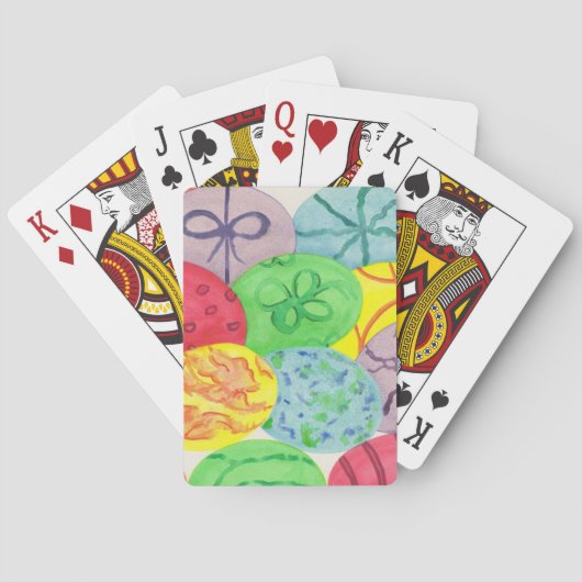 Kleurrijke paaseieren die kaarten afspelen (Achterkant)