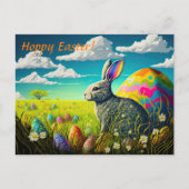 Kleurrijke paaseieren en paasbundel in beemdommen feestdagenkaart (Voorkant)