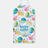 Kleurrijke paaseieren en verfsplaat cadeaulabel (Achterkant)