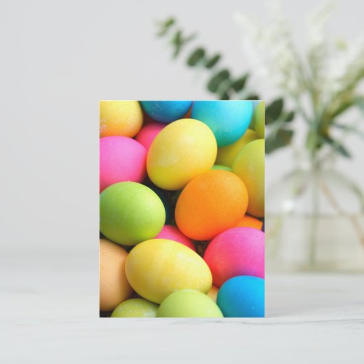 Kleurrijke paaseieren feestdagenkaart (Staand voorkant)