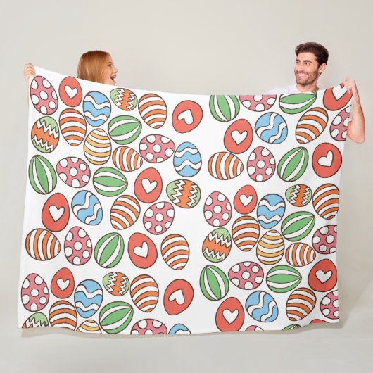 Kleurrijke paaseieren fleece deken (In situ)