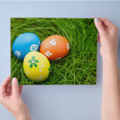 Kleurrijke paaseieren flyer (Hand)