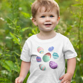 Kleurrijke paaseieren gedecorbeerde eierlentekuter kinder shirts