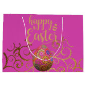 Kleurrijke paaseieren groot cadeauzakje (Achterkant)