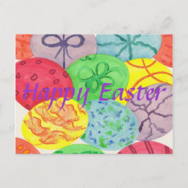 Kleurrijke paaseieren Happy Easter Briefkaarten