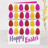 Kleurrijke Paaseieren Kaart (Gele Bloem)