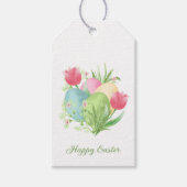 Kleurrijke paaseieren klinken kuikens cadeaulabel (Voorkant)