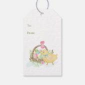 Kleurrijke paaseieren klinken kuikens cadeaulabel (Achterkant)