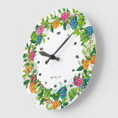 Kleurrijke paaseieren met adem grote klok (Hoek)