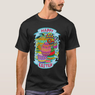 Kleurrijke paaseieren met een prachtig patroon t-shirt
