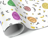 Kleurrijke paaseieren met handtekeningen cadeaupapier (Rol Hoek)