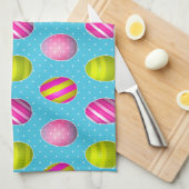 Kleurrijke Paaseieren op de Achtergrond van de Theedoek (Quarter Fold)