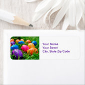 Kleurrijke paaseieren op grasfoto-Adresetiketten Etiket (Insitu)