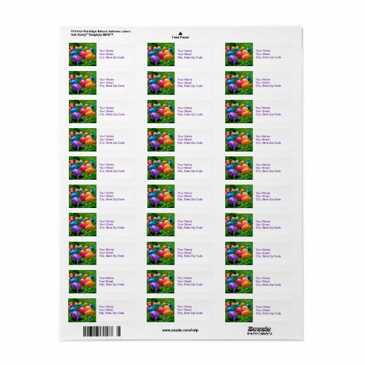 Kleurrijke paaseieren op grasfoto-Adresetiketten Etiket (Full Sheet)