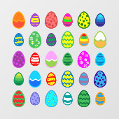 Kleurrijke paaseieren raamsticker (Vel)