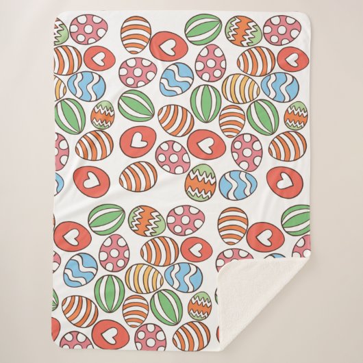 Kleurrijke paaseieren sherpa deken (Voorkant)