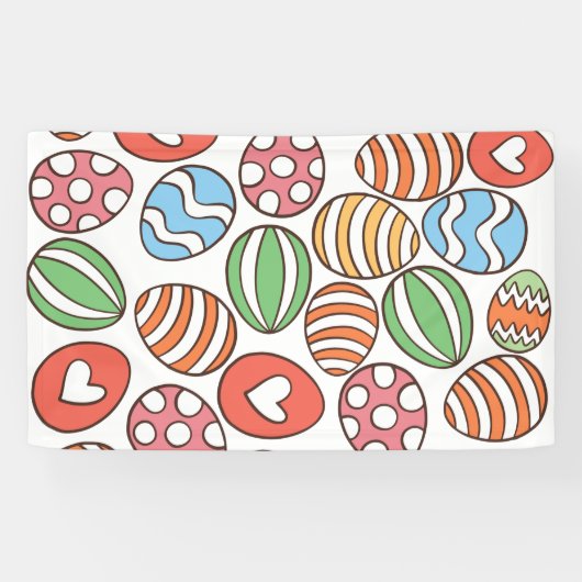 Kleurrijke paaseieren spandoek (Horizontaal)
