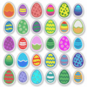 Kleurrijke paaseieren sticker (Voorkant)