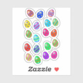Kleurrijke paaseieren sticker (Vel)