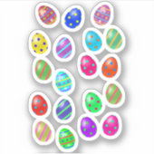 Kleurrijke paaseieren sticker (Voorkant)