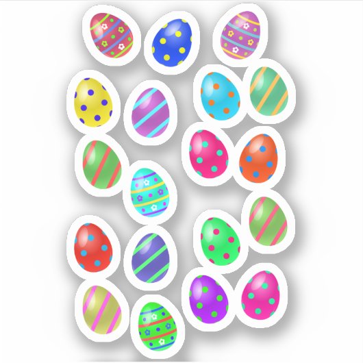 Kleurrijke paaseieren sticker (Voorkant)