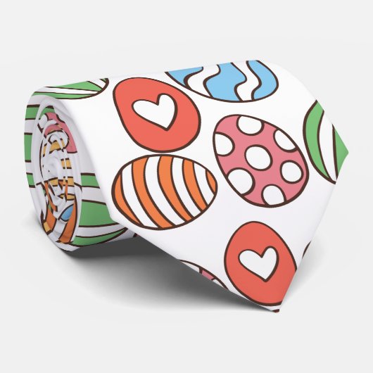 Kleurrijke paaseieren stropdas (Opgerold)