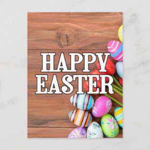 Kleurrijke Paaseieren & Tulpenbloemen Briefkaart