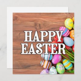 Kleurrijke Paaseieren & Tulpenbloemen Kaart