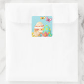 Kleurrijke paaseieren vierkante sticker (Tas)