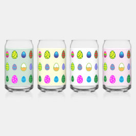 Kleurrijke paaseieren voor een gelukkig Pasen. Blikvorm Glas