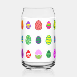 Kleurrijke paaseieren voor een gelukkig Pasen. Blikvorm Glas