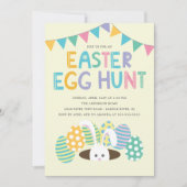 Kleurrijke Paashaas Easter Egg Hunt Party Kaart (Voorkant)