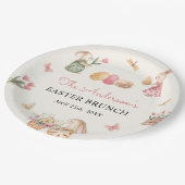 Kleurrijke Paashaas Easter Egg Hunt Party Papieren Bordje (Gekanteld)