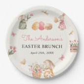 Kleurrijke Paashaas Easter Egg Hunt Party Papieren Bordje (Voorkant)
