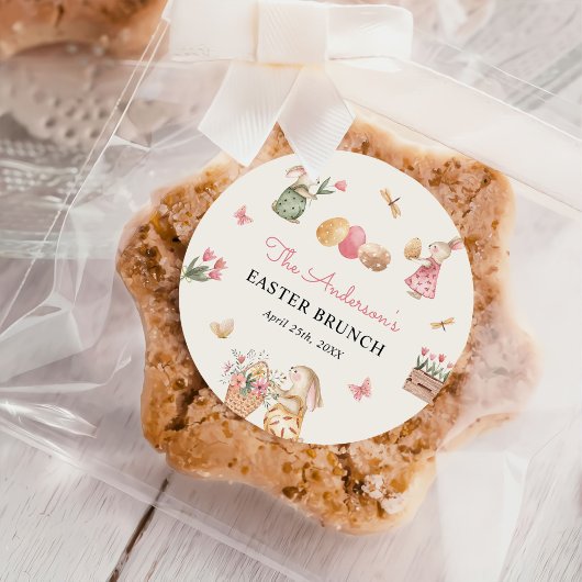 Kleurrijke Paashaas Easter Egg Hunt Party Ronde Sticker