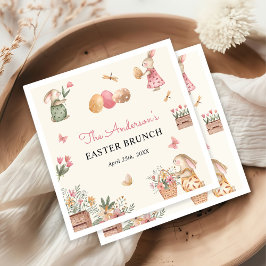 Kleurrijke Paashaas Easter Egg Hunt Party Servet